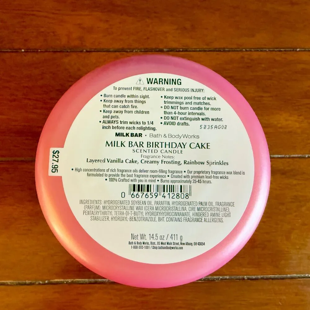 NEW MILK BAR BIRTHDAY CAKE 3-Wick Candle Bath & Body Works